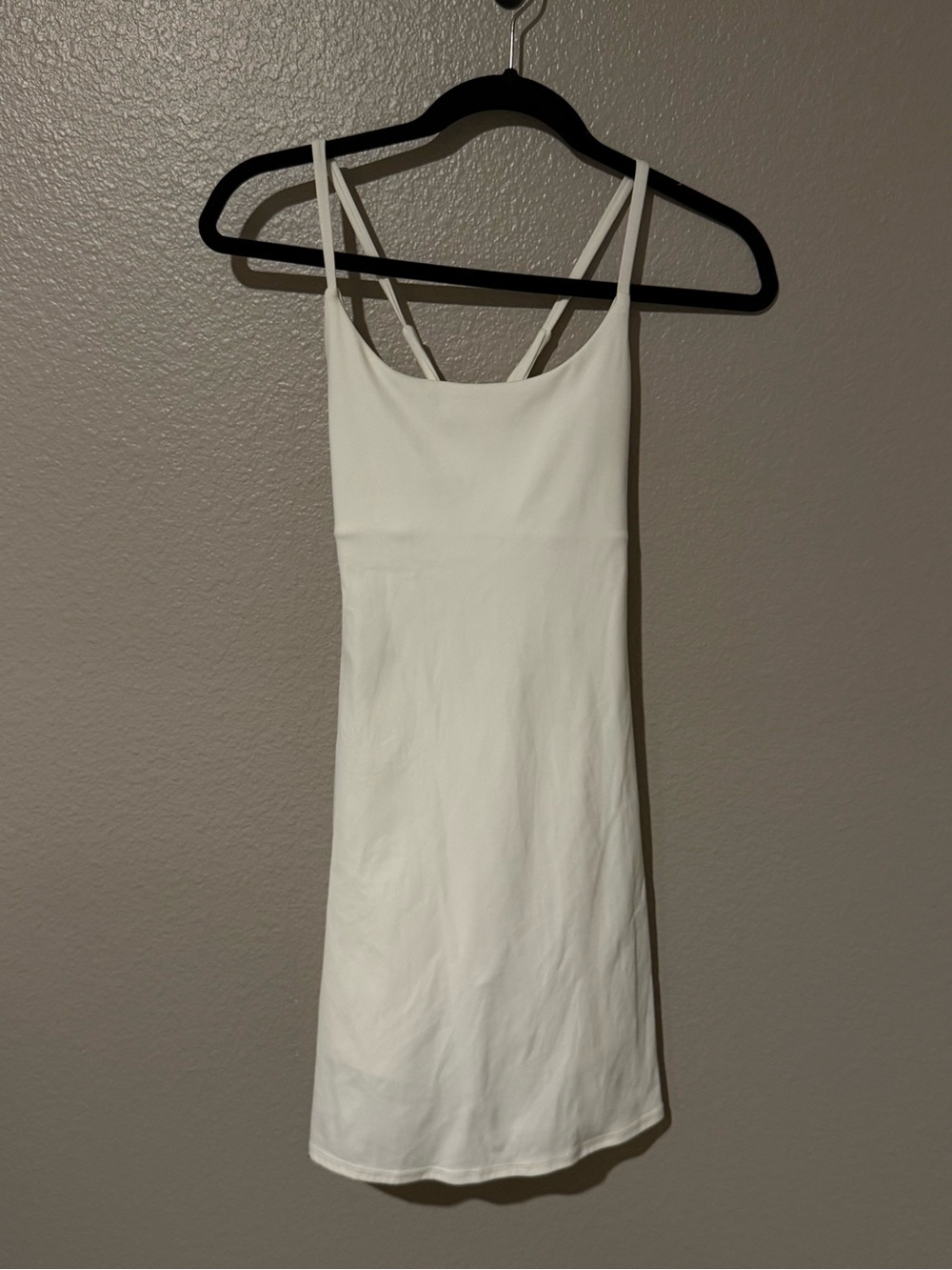 HALARA White Double-Strap Mini Slip Dress